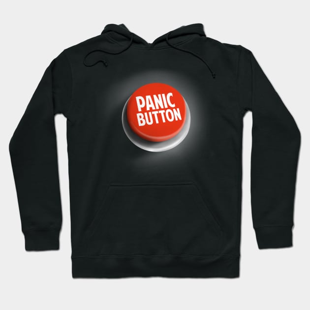 Funny Panic Button - Emergency Red Alert Hoodie by BlancaVidal